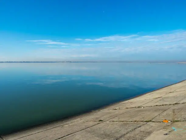 Mihailesti lake, Romania. This is a dam lake near Bucharest, built on Arge river.