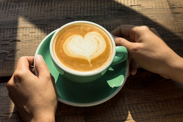 istock Close up hot latte art or cappuccino coffee 1146049634