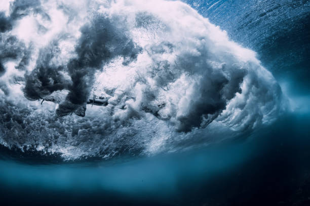 istock Barrel wave underwater with air bubbles. Ocean in underwater 1146050370