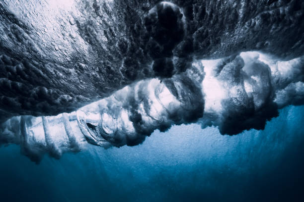 istock Barrel wave underwater with air bubbles. Ocean in underwater 1146052187