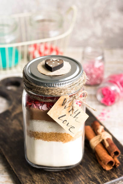 istock Mixture of ingredients for baking cookies for Valentine's Day 1146053257