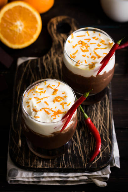 istock Warming spicy hot chocolate with orange and chili 1146055876