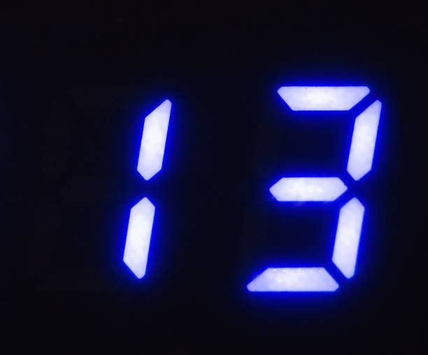 istock digital scoreboard The figure is . Neon numbers. Neon light 1146055986