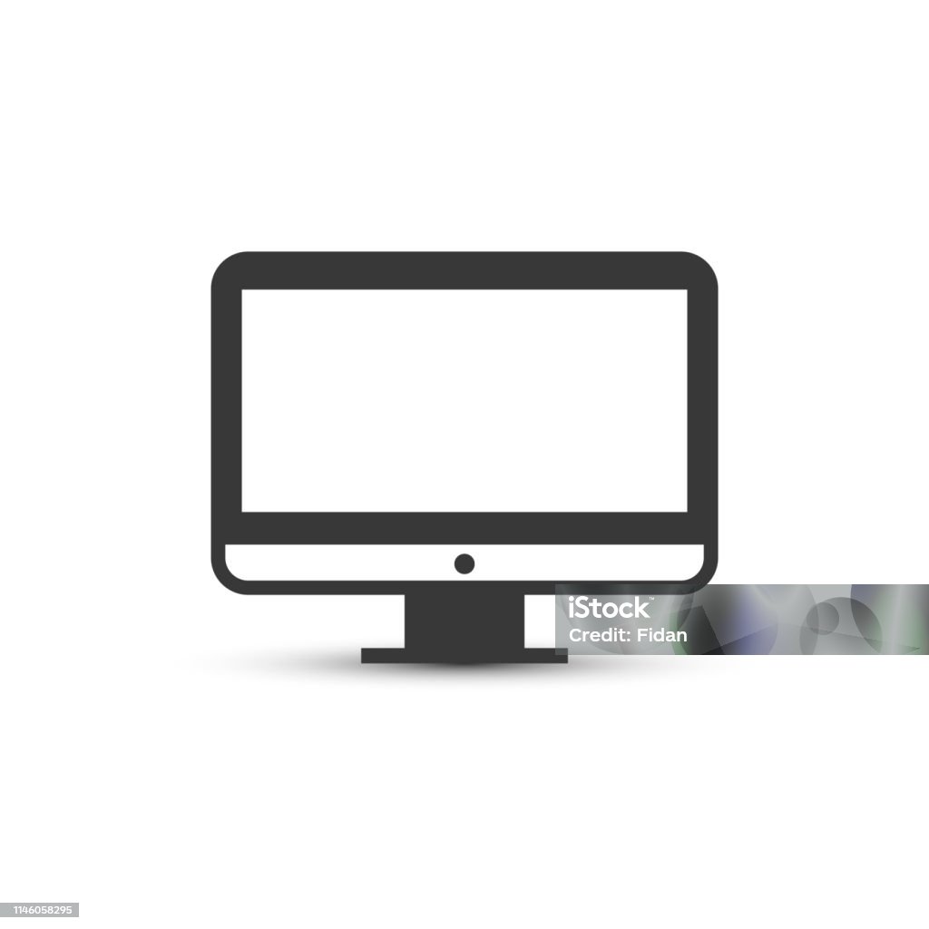 Vector computer monitor icon. Screen  symbol. For design, advertising banner Art stock vector