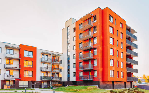 istock Modern residential apartment house complex outdoor facility 1146065899