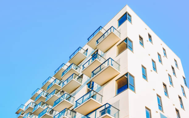 istock Fragment of modern apartment house with copy space 1146066887