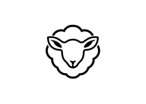 ilustrações de stock, clip art, desenhos animados e ícones de creative sheep - wildlife sheep animal body part animal head