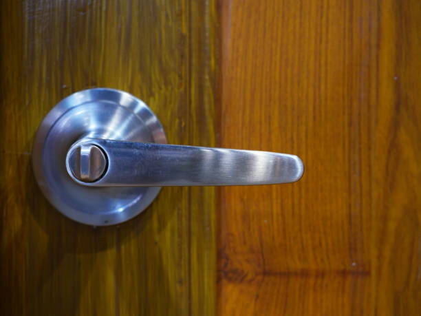 istock Open the modern wooden door 1146068601