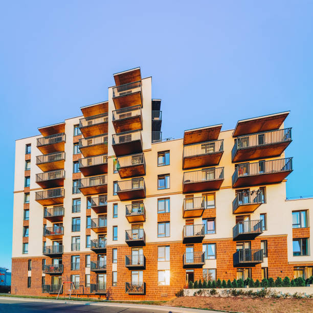istock Modern residential apartment house complex with outdoor facilities 1146069231