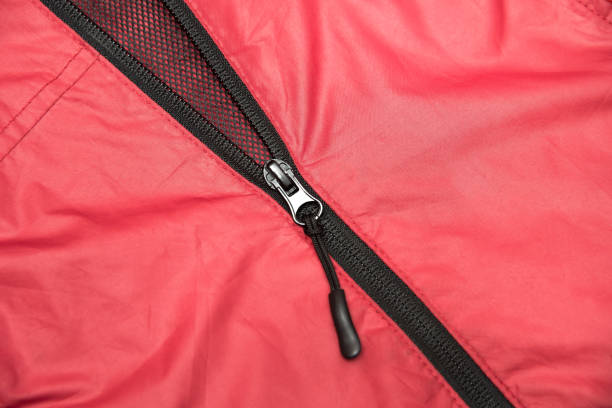 istock Red yellow and black zipper windbreaker hiking jacket 1146069403