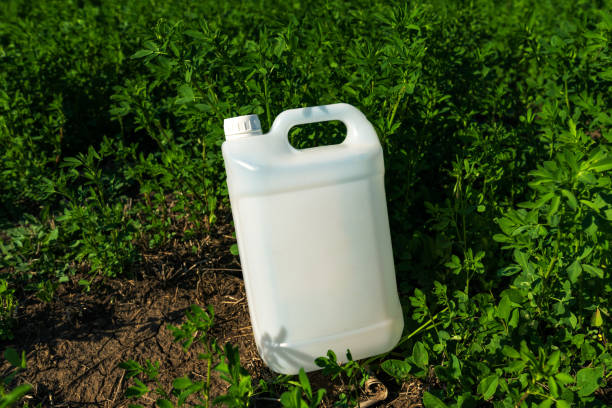 istock Pesticide jug mock up in clover field 1146069430