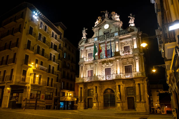 Town Hall of Pamplona stock photo