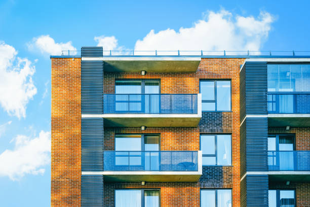 Facade of modern luxury building exterior concept.