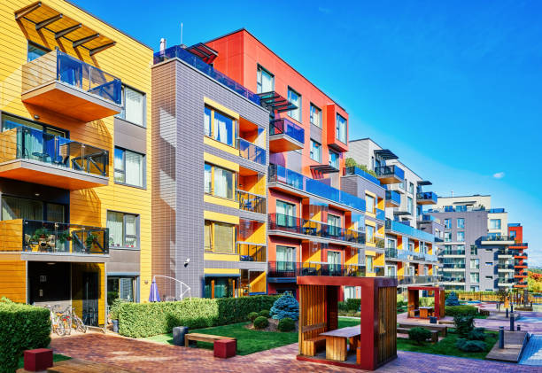 istock Modern complex of apartment residential 1146070506