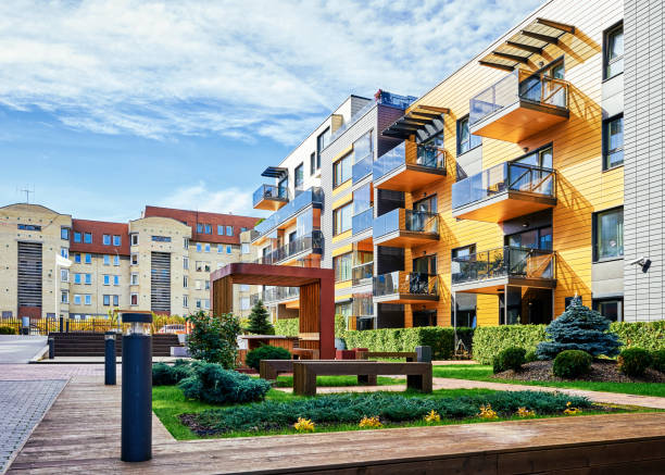 istock Modern complex of apartment residential 1146070608