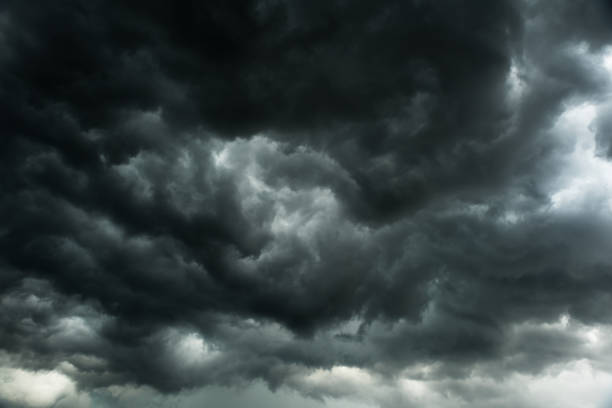 istock Weather in summer with black clouds and thunder storm 1146071906