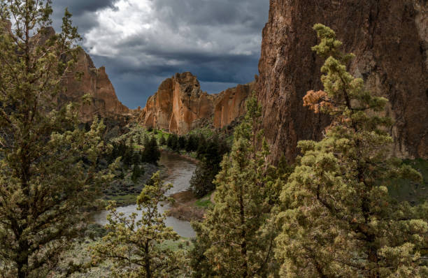 Smith Rock State Park is an American state park located in central Oregon's High Desert near the communities of Redmond and Terrebonne.