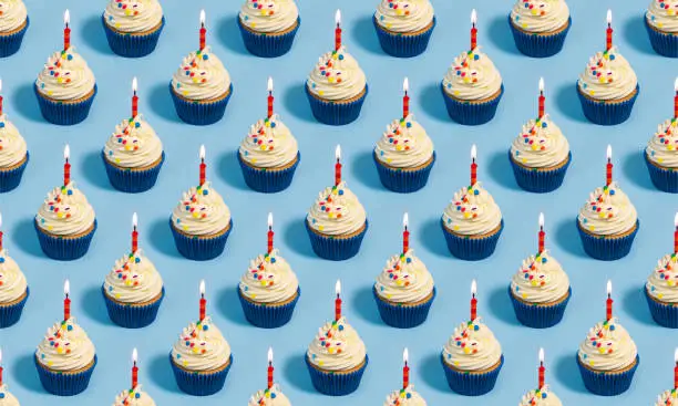 Photo of Birthday cupcake seamless pattern