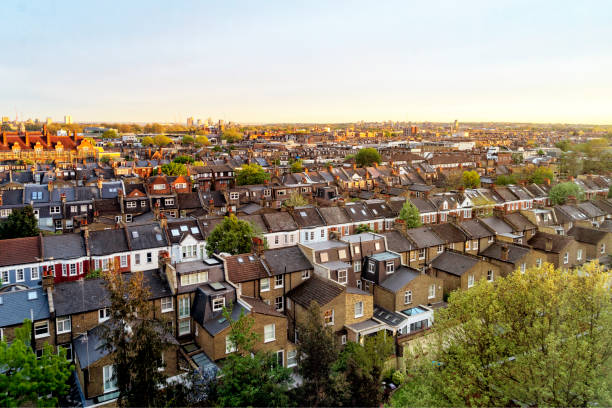 West London from up top. stock photo
