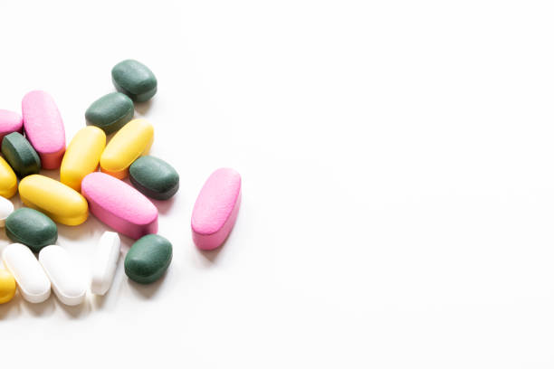 Taking medicine before sleep in the bedroom
