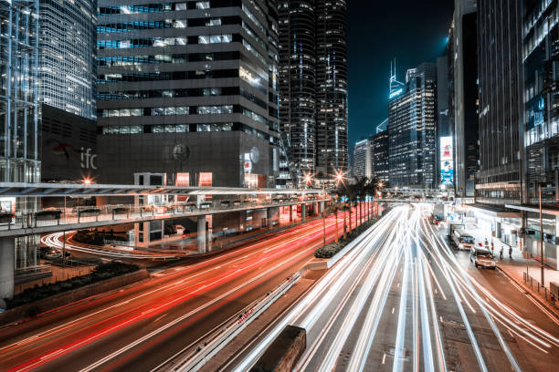 istock Hong Kong central district at night 1146077615