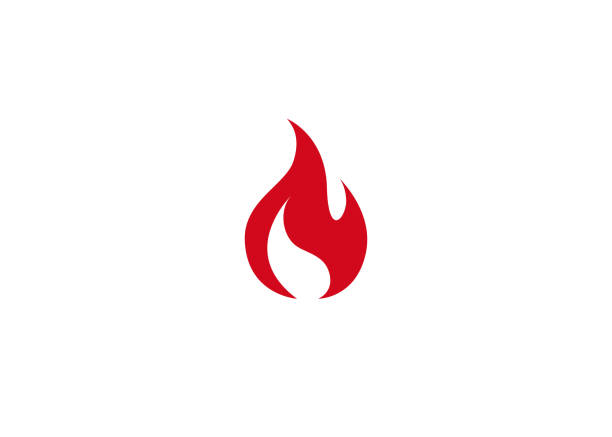 creative abstrakcyjne logo ognia - niebezpieczeństwo obrazy stock illustrations