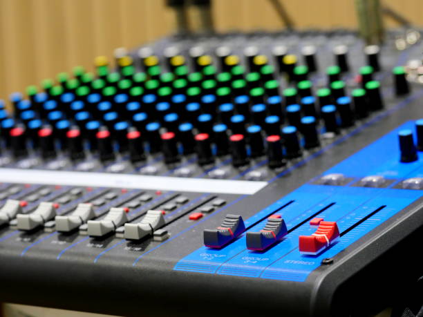 istock Many cables on the music recording mixer 1146079048