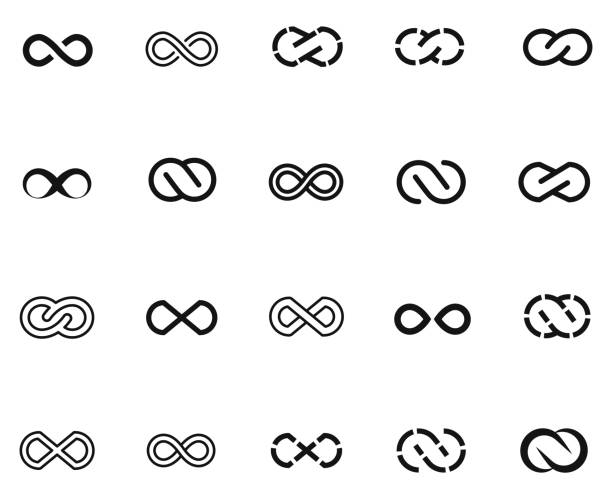 Infinity symbols set Infinity symbols set , vector illustration loopable elements stock illustrations