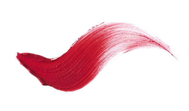red creamy lipstick texture - lip liner fotos imagens e fotografias de stock