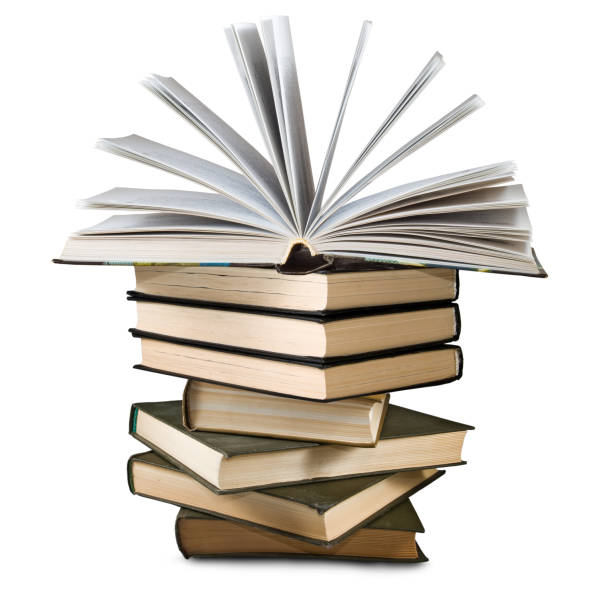istock isolated image of many books on white background 1146079497
