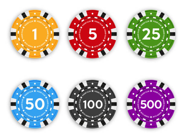набор фишек для покера и казино. - gambling chip green stack gambling stock illustrations