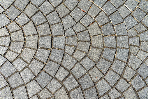 Patterned cobble background from above.