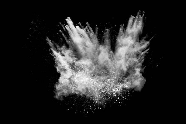 istock White powder explosion on black background. Colored cloud. Colorful dust explode. Paint Holi. 1146088540