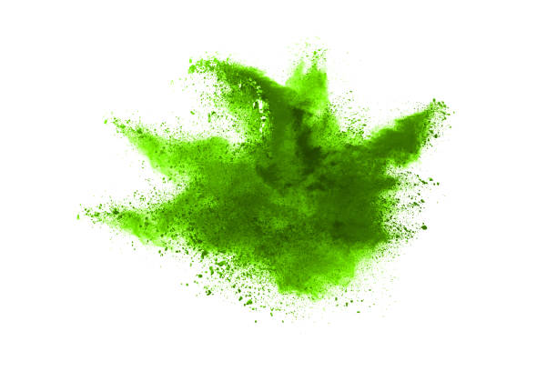 istock Green powder explosion on white background. Colored cloud. Colorful dust explode. Paint Holi. 1146088567