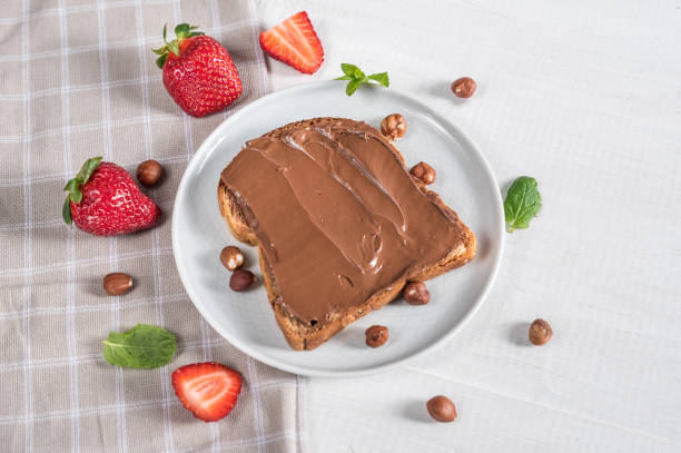 istock Sweet sandwich with chocolate and strawberries 1146089755