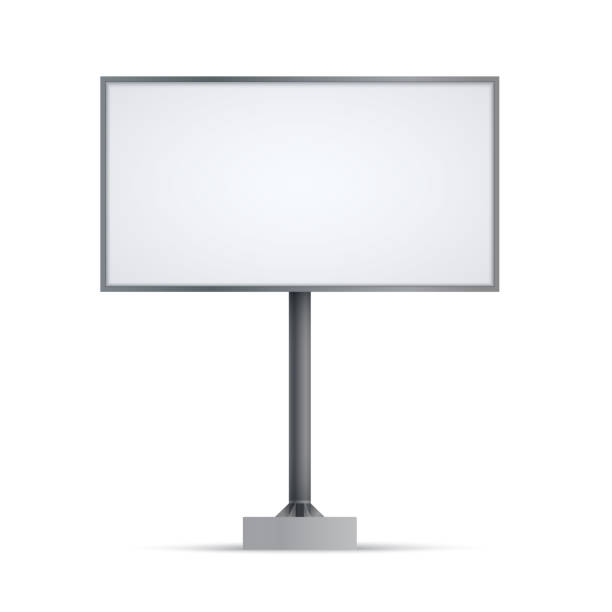 istock Blank big billboard. Mockup isolated on white background for advertising banners or design. Vector illustration 1146092975