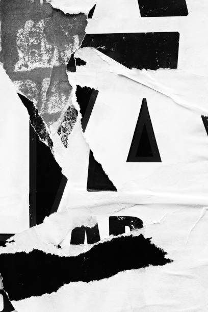 istock Blank black white old ripped torn paper crumpled creased posters grunge textures backdrop backgrounds surface placard 1146096245