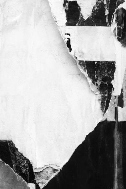 istock Blank black white old ripped torn paper crumpled creased posters grunge textures backdrop backgrounds surface placard 1146096293