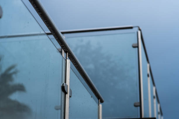 istock Metal railings and glass wall 1146096432