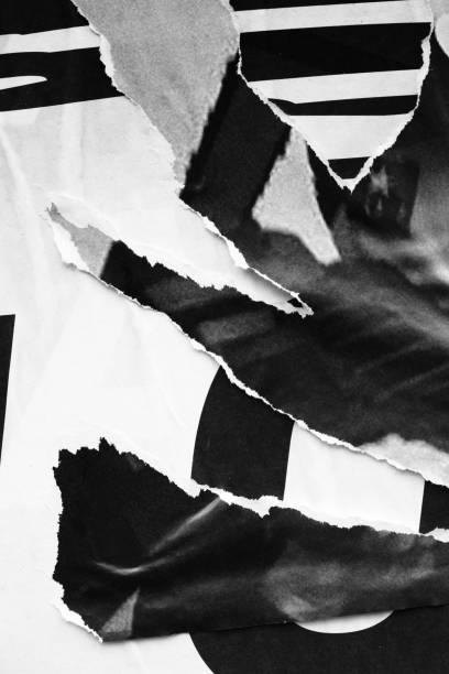 istock Blank black white old ripped torn paper crumpled creased posters grunge textures backdrop backgrounds surface placard 1146096530