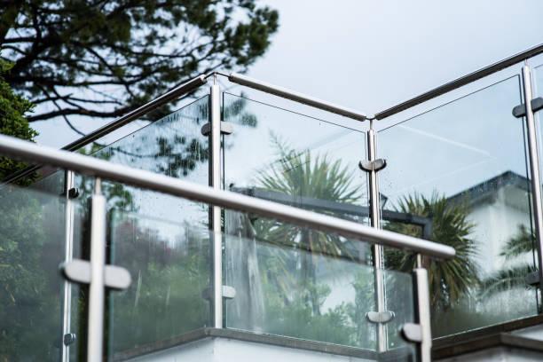 istock Metal railings and glass wall 1146096576