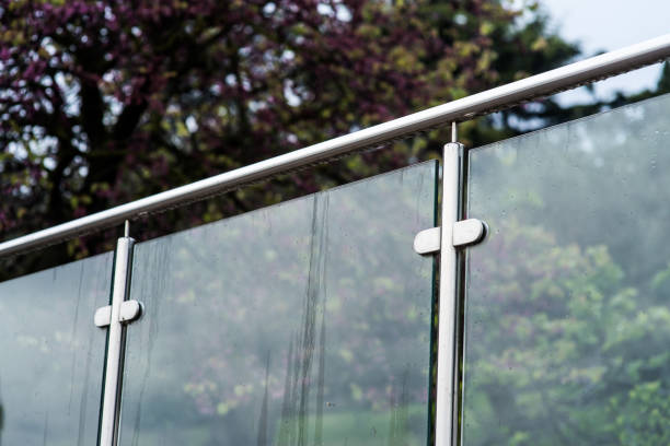 istock Metal railings and glass wall 1146096910
