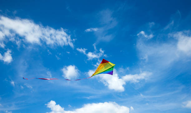istock Kite flying in the sky among the clouds 1146100681