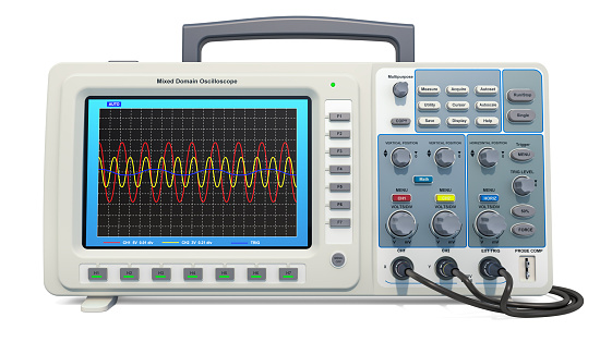 Oscilloscope, 3D rendering isolated on white background