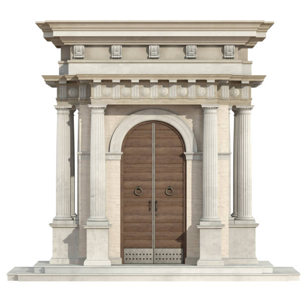 istock Old portal in neoclassical style isolated on white 1146103238