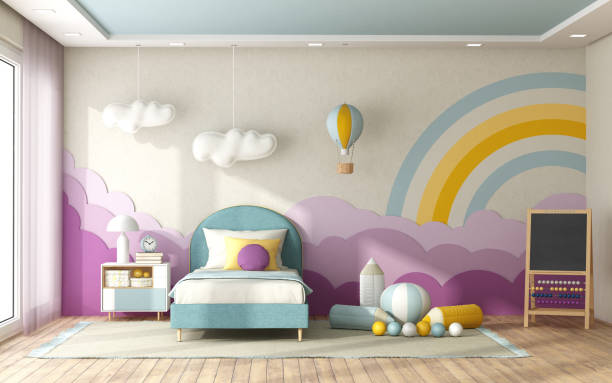 istock Child bedroom with decoration on background wall 1146103265