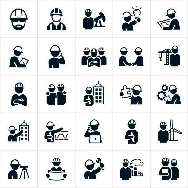 Vector illustration of Engineers Icons