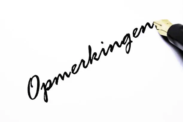 Handwritten Dutch text abstract - Opmerkingen
