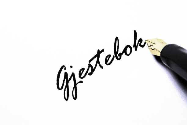 guestbook - gjestebok - guest book note pad writing diary imagens e fotografias de stock