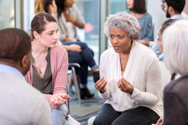 istock The group leader shares her wisdom and expertise 1146107180